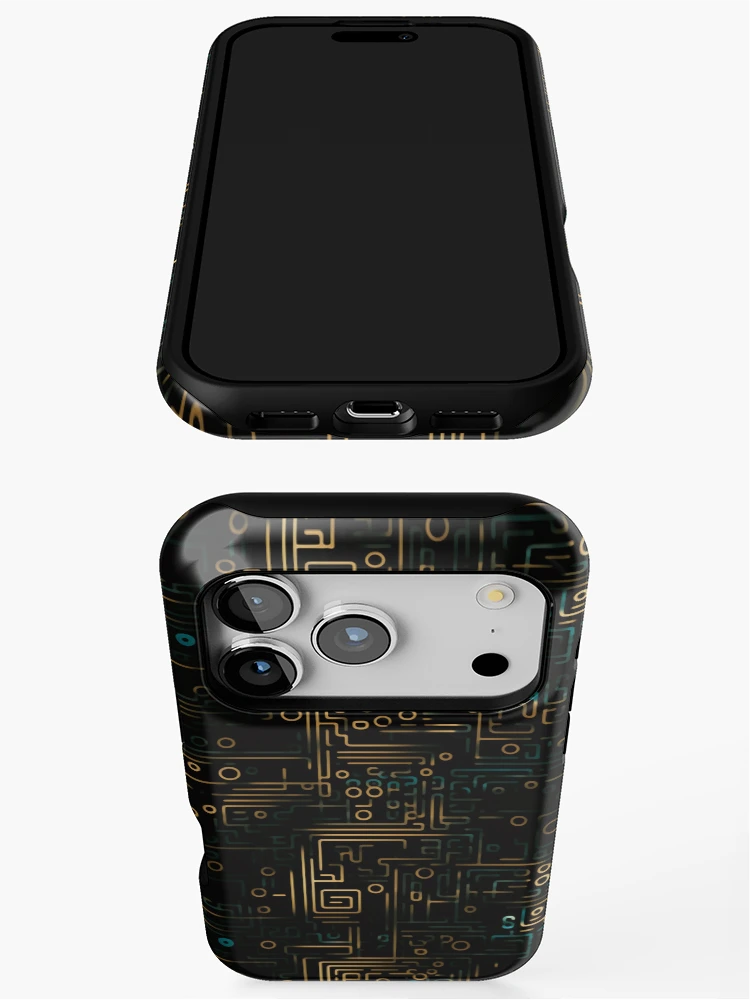 Thumbnail 3 of 4, iPhone Case, Digital Code Abstract Pattern designed and sold by SideSignal.