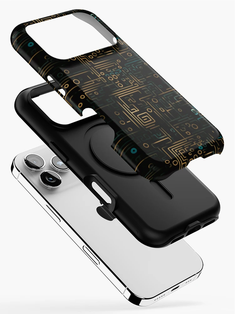 Thumbnail 2 of 4, iPhone Case, Digital Code Abstract Pattern designed and sold by SideSignal.