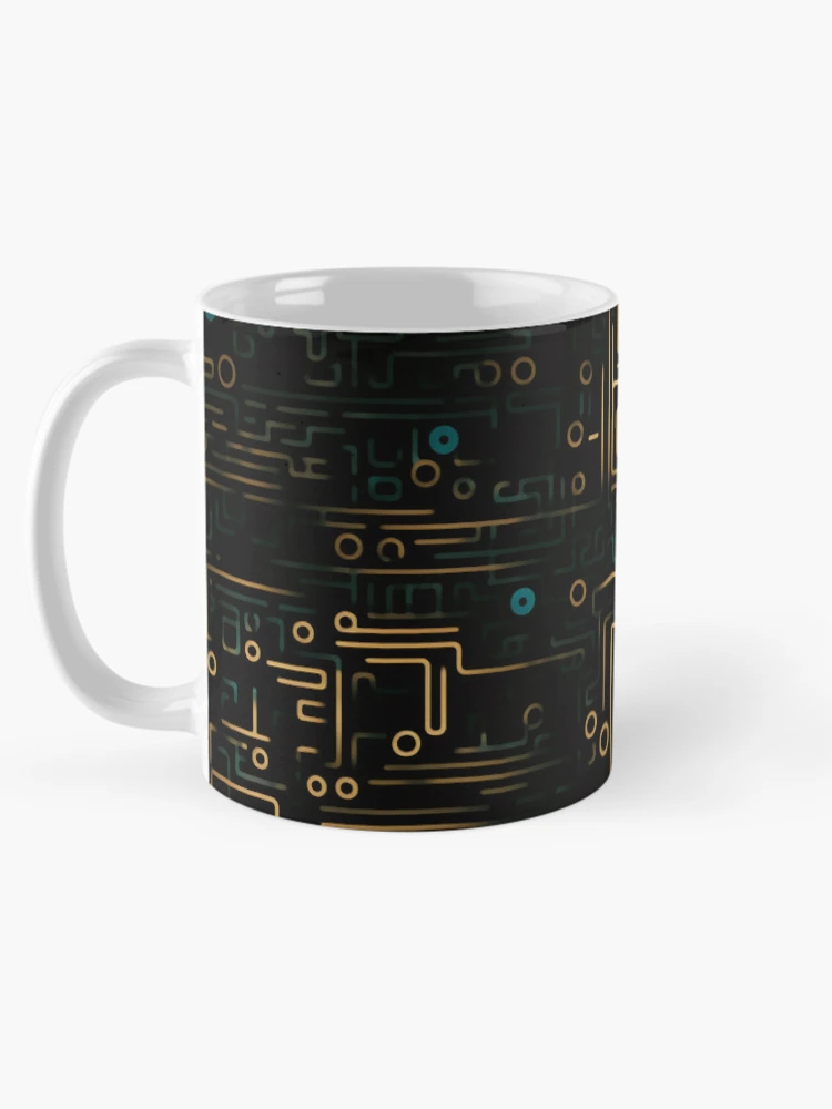 Thumbnail 5 of 6, Coffee Mug, Digital Code Abstract Pattern designed and sold by SideSignal.
