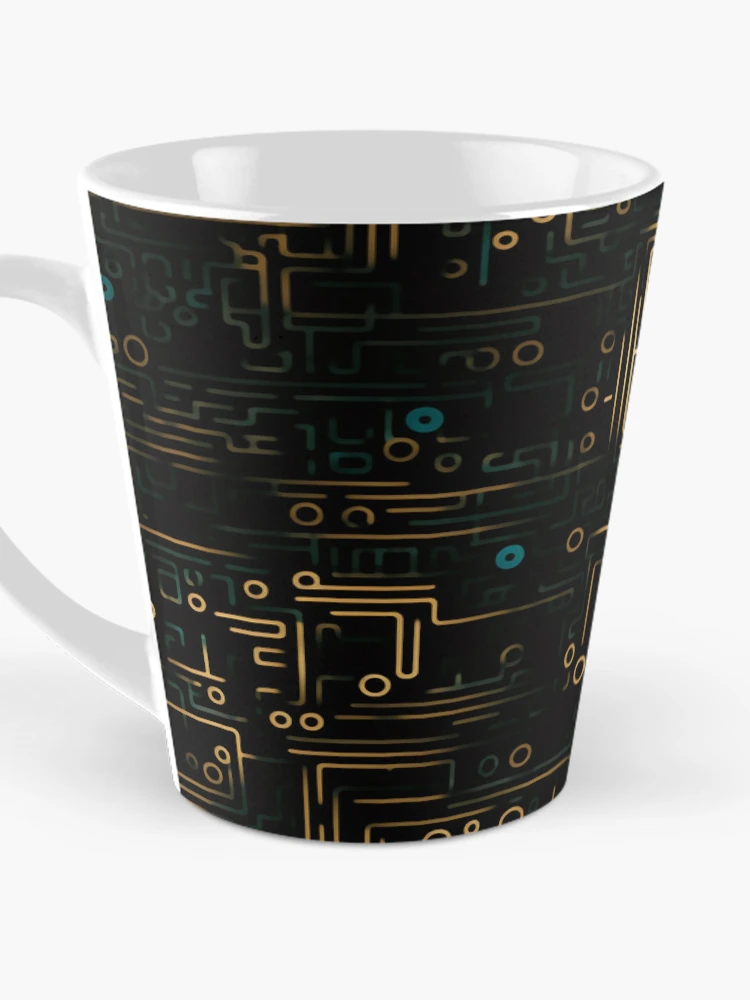 Thumbnail 3 of 4, Coffee Mug, Digital Code Abstract Pattern designed and sold by SideSignal.