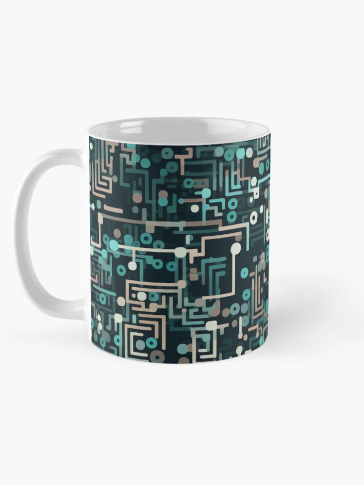 Thumbnail 5 of 6, Coffee Mug, Digital Code Abstract Pattern designed and sold by SideSignal.