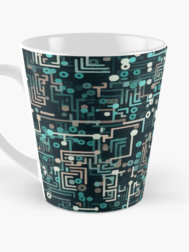 Thumbnail 3 of 4, Coffee Mug, Digital Code Abstract Pattern designed and sold by SideSignal.