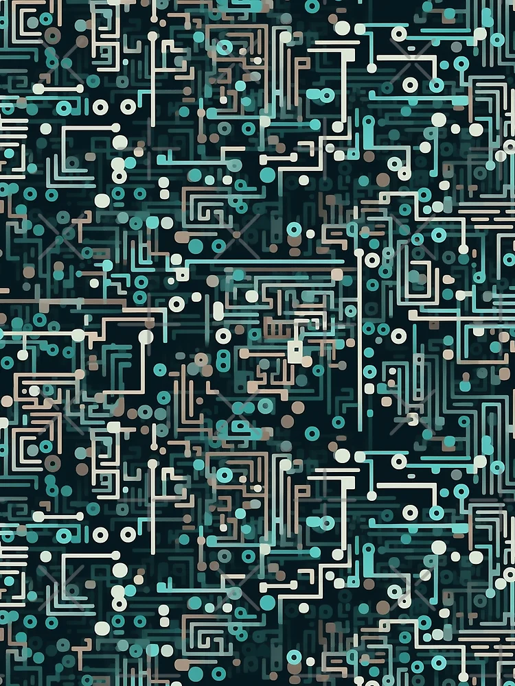 Thumbnail 3 of 3, Scarf, Digital Code Abstract Pattern designed and sold by SideSignal.