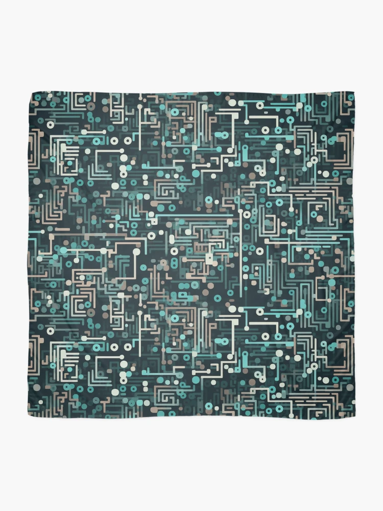 Thumbnail 2 of 3, Scarf, Digital Code Abstract Pattern designed and sold by SideSignal.
