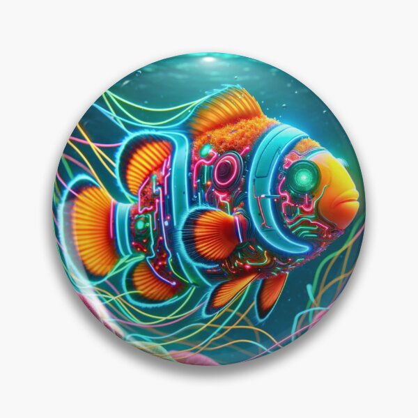 Item preview, Clownfish Cyberswim - Neon Reef designed and sold by MrAI-Store.