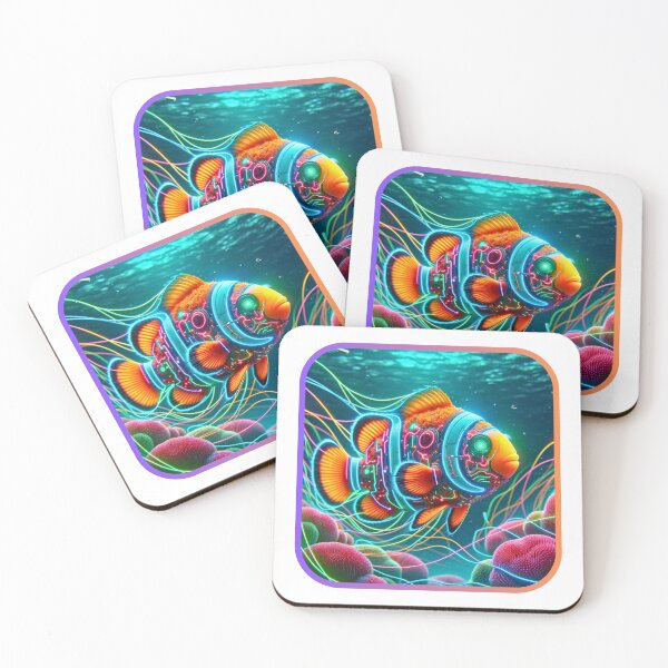 Item preview, Clownfish Cyberswim - Neon Reef designed and sold by MrAI-Store.