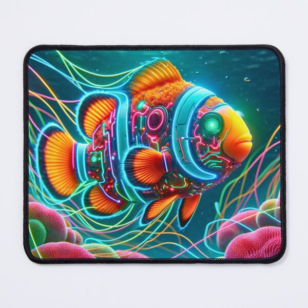 Item preview, Clownfish Cyberswim - Neon Reef designed and sold by MrAI-Store.
