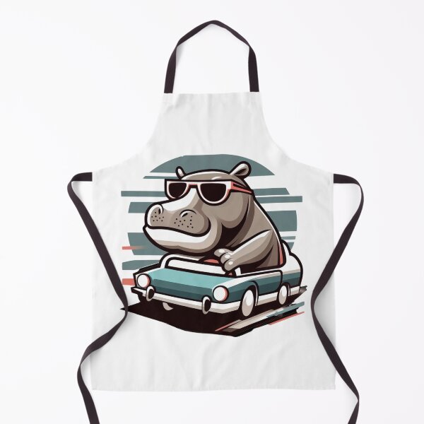 Item preview, Illustration: Cool Hippo in Mini Car Artwork designed and sold by Doddlaix.