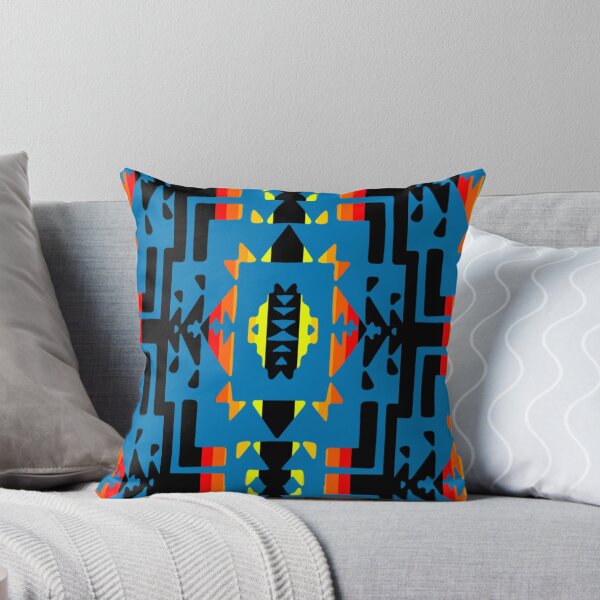 Item preview, Medium Blue / Fire Color  / Black Native Blanket Print  designed and sold by JMWCD.