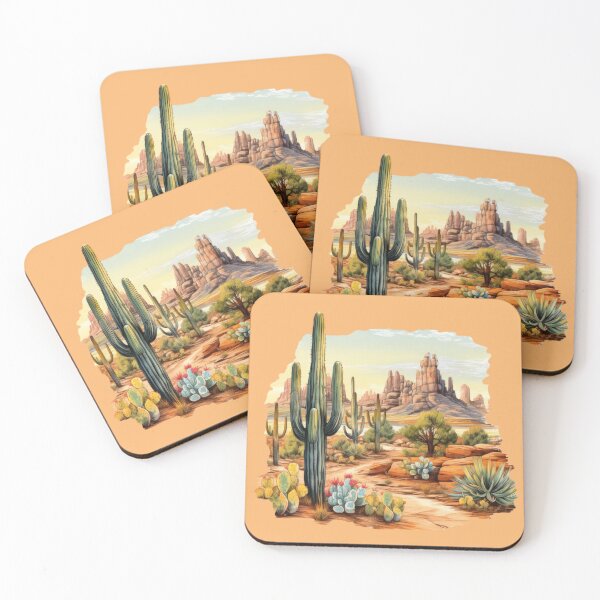 Item preview, Arizona Desert Landscape with Blooming Cactuses. designed and sold by MargaretWiktor.