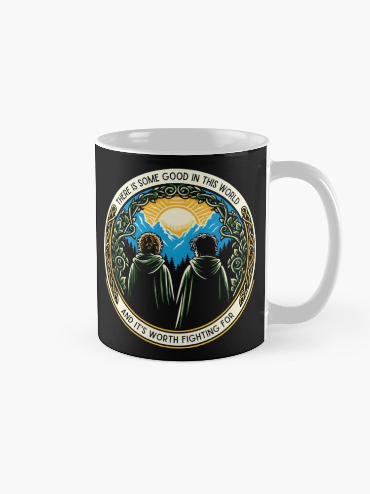 Aperçu 5 sur 6. Mug à café avec l'œuvre Il y a du bien dans ce monde et cela vaut la peine de se battre - Sunrise - Fantasy créée et vendue par flevin.