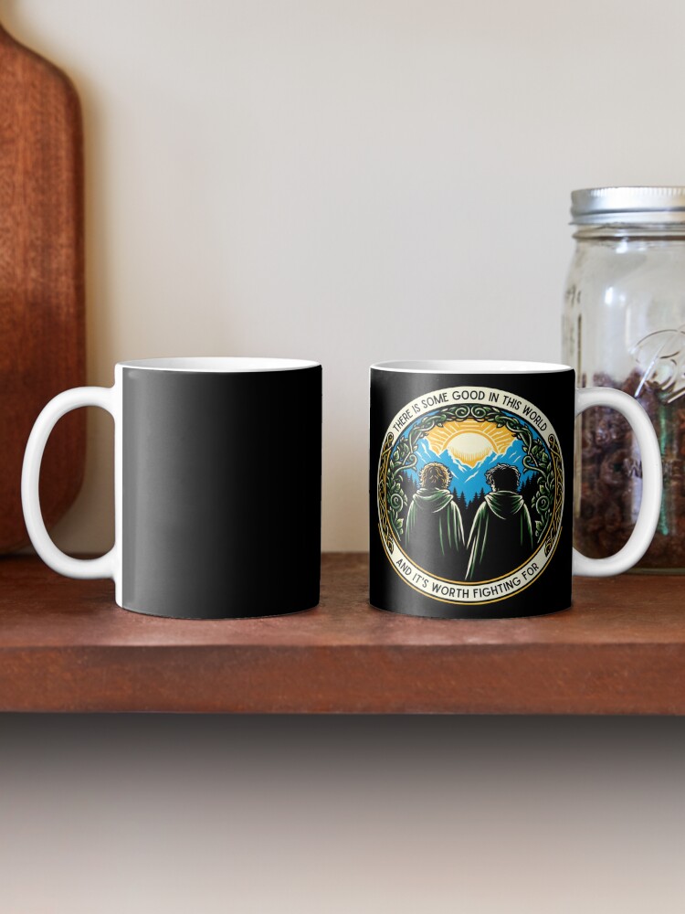 Aperçu 2 sur 6. Mug à café avec l'œuvre Il y a du bien dans ce monde et cela vaut la peine de se battre - Sunrise - Fantasy créée et vendue par flevin.