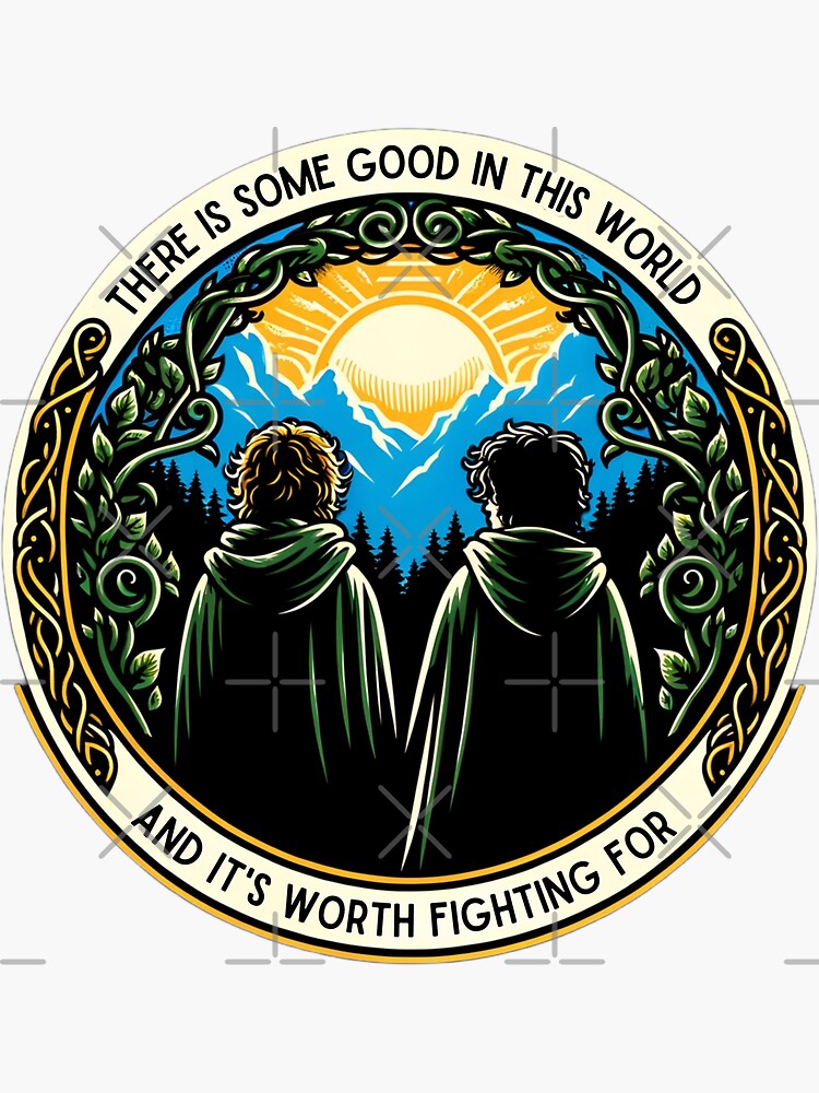 Thumbnail 3 of 3, Sticker, There is some good in this world and it's worth fighting for - Sunrise - Fantasy designed and sold by flevin.