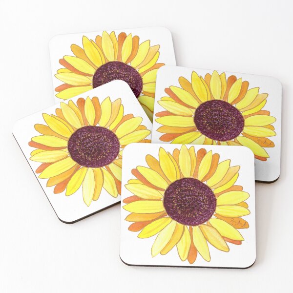 Item preview, Sunflower Joy - bright bold yellow orange gold sunny flower designed and sold by ReesaAnneArt.