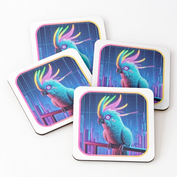 Item preview, Cyber Crest - Holographic Cockatoo designed and sold by MrAI-Store.
