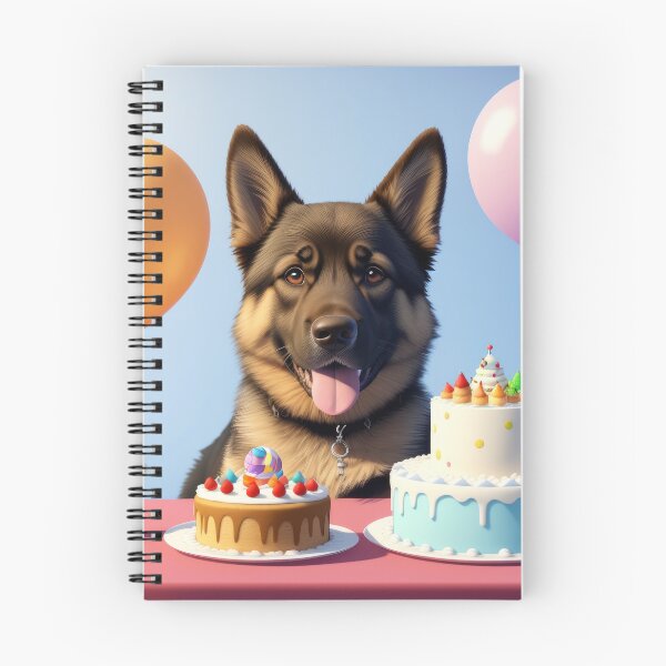 Item preview, Adorable German Shepherd dog in a birthday celebration designed and sold by Tio-Tecun.