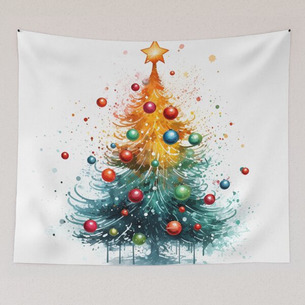 Item preview, paint splatter christmas tree design print designed and sold by dcrc.
