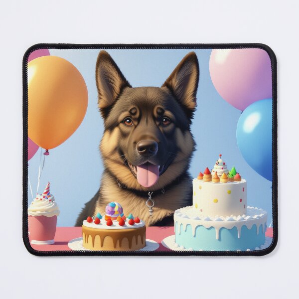 Item preview, Adorable German Shepherd dog in a birthday celebration designed and sold by Tio-Tecun.