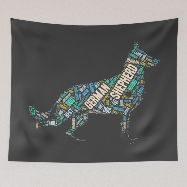 Item preview, German Shepherd Wordcloud for Darker Backgrounds designed and sold by WordsYouLove.