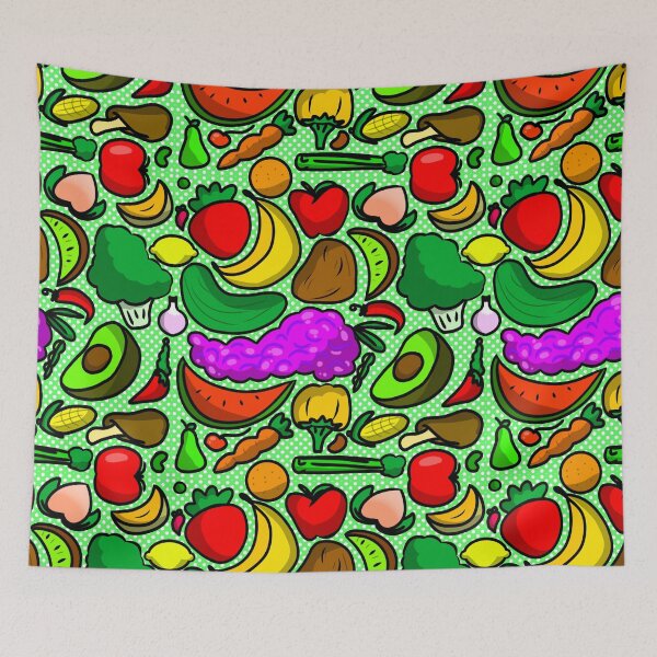 Item preview, VeggieAndFruitPattern designed and sold by YSNostalgiaShop.