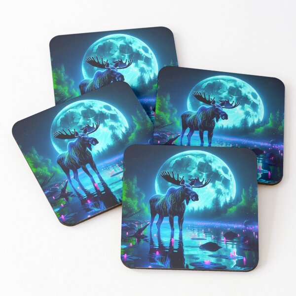 Item preview, Blacklight Style Psychedelic Moose Art designed and sold by Matt's Artificial Nature.