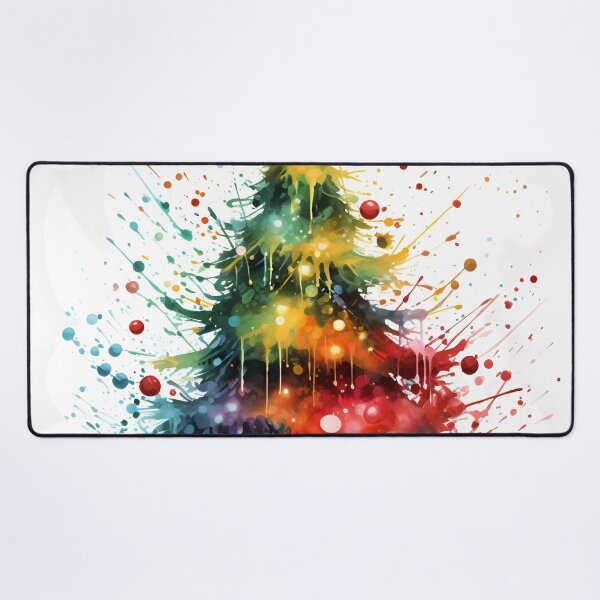 Item preview, paint splatter christmas tree design print designed and sold by dcrc.