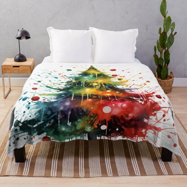 Item preview, paint splatter christmas tree design print designed and sold by dcrc.