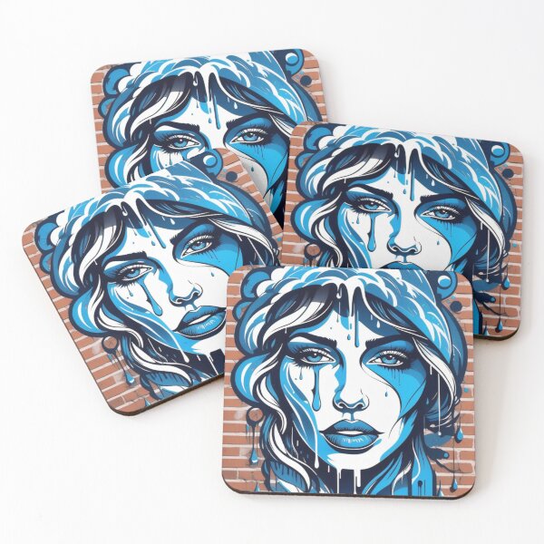 Item preview, Street Art Commentary on Global Warming - Weeping Woman with Melting Glaciers designed and sold by Butler in the Home.
