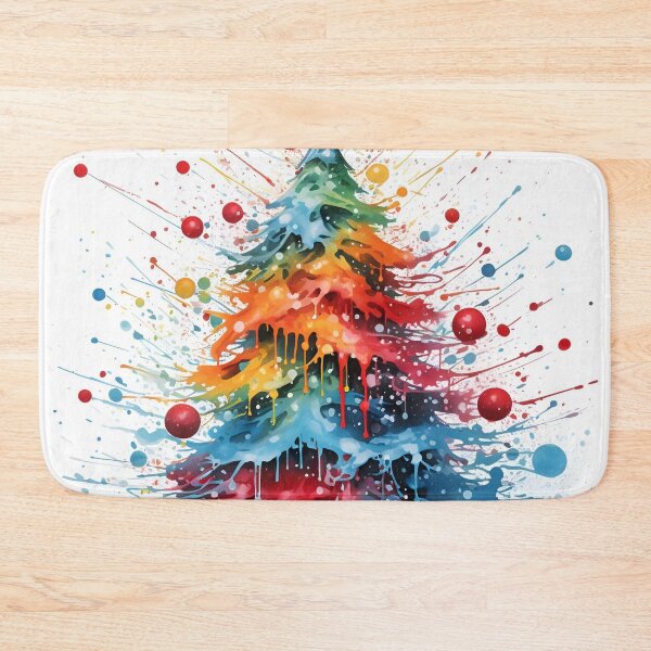 Item preview, paint splatter christmas tree design print designed and sold by dcrc.