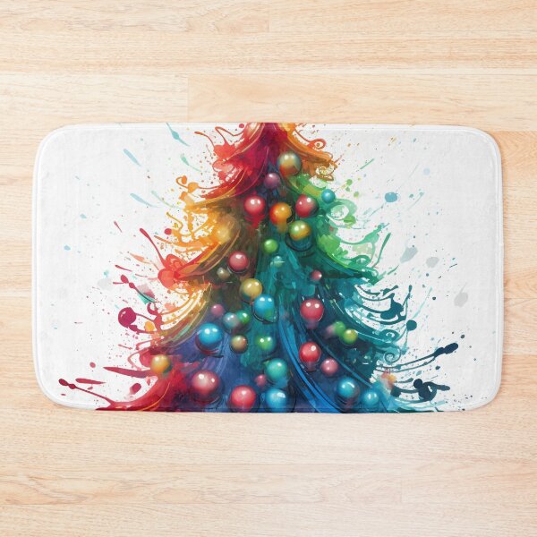 Item preview, paint splatter christmas tree design print designed and sold by dcrc.