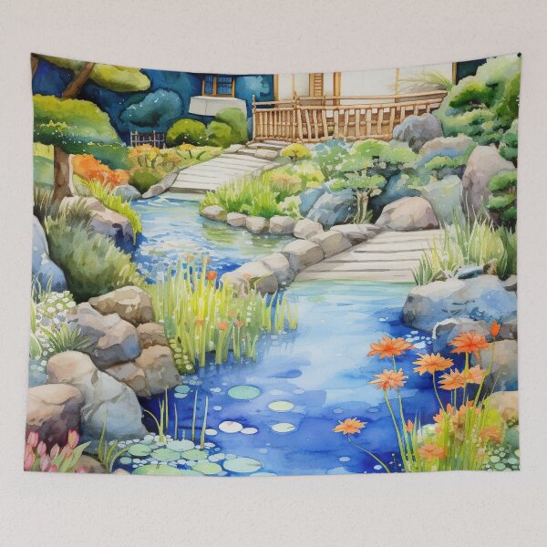 Item preview, Tranquil Oasis: Japanese Garden Delight designed and sold by LittleLuvies.