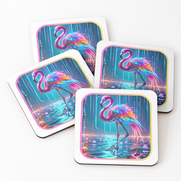 Item preview, Flamingo Chrome - Neon Plume designed and sold by MrAI-Store.