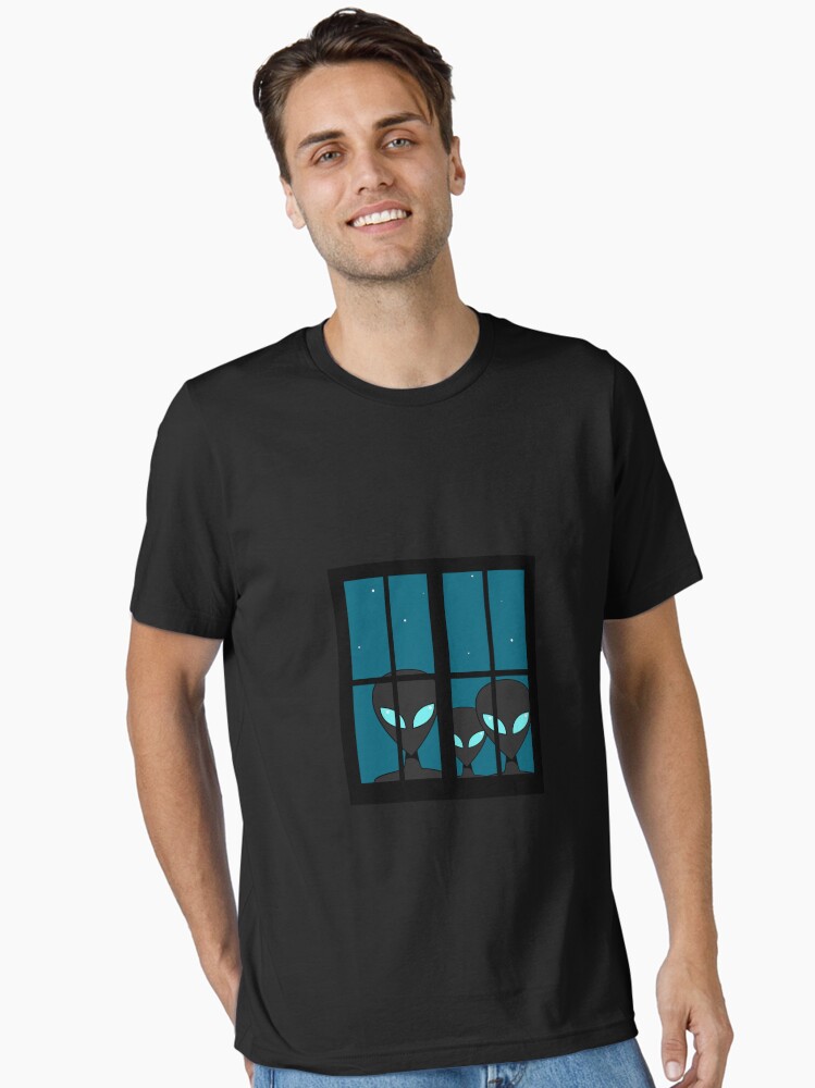 Thumbnail 1 of 7, Essential T-Shirt, Aliens in the Window designed and sold by roswellboutique.