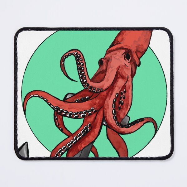 Item preview, Red Squid with Anchor - Green circle designed and sold by Lozzamarie-art.