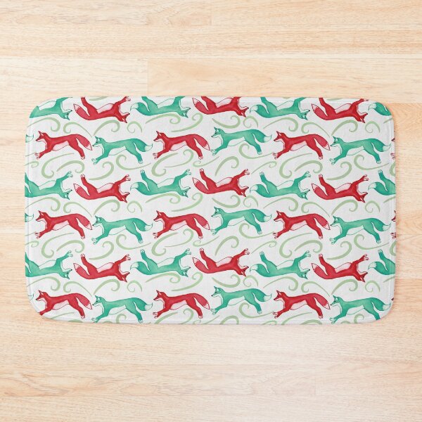 Item preview, Happy Holiday Foxes -  Christmas Fox Red and Green pattern designed and sold by ReesaAnneArt.
