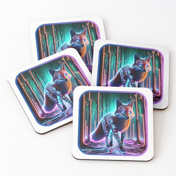 Item preview, Fox Circuitry - Neon Prowler designed and sold by MrAI-Store.