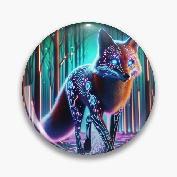 Item preview, Fox Circuitry - Neon Prowler designed and sold by MrAI-Store.