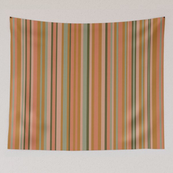 Item preview, Boho Multi Stripe Retro Contemporary Pattern in Warm Ochre Blush Terracotta Sage designed and sold by kierkegaard.