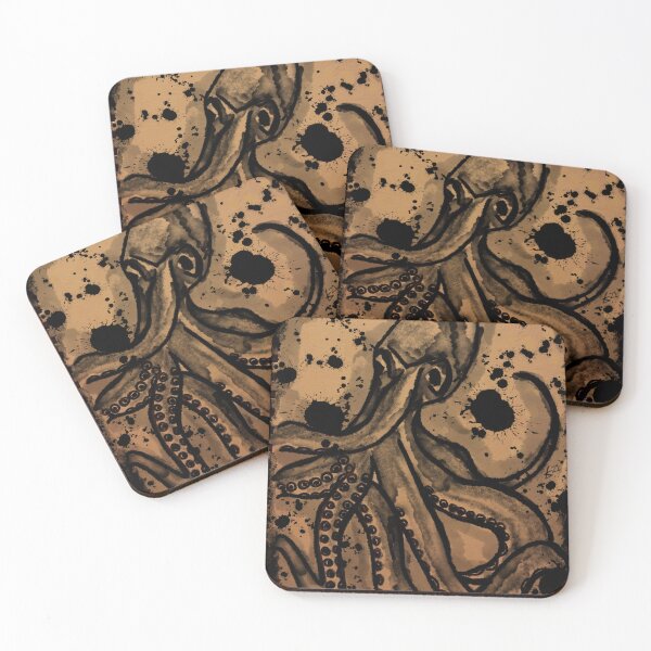 Item preview, Inky Octopus - Beige background designed and sold by Lozzamarie-art.