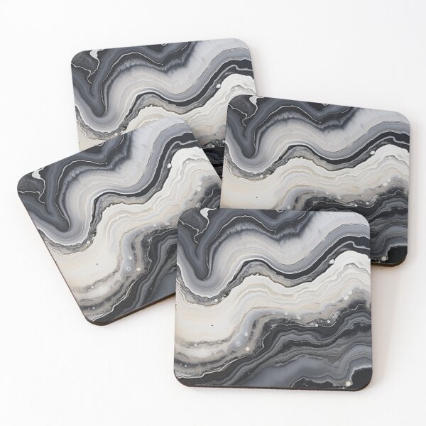Item preview, Black, Silver and Grey Agate Print designed and sold by poshprintlab.