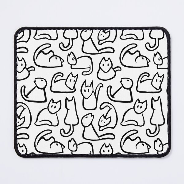 Item preview, Minimal cat Pattern in black and white designed and sold by GewoonBieke.