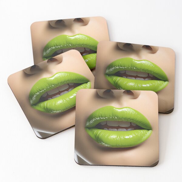 Item preview, Lips lime green beauty designed and sold by 7word.