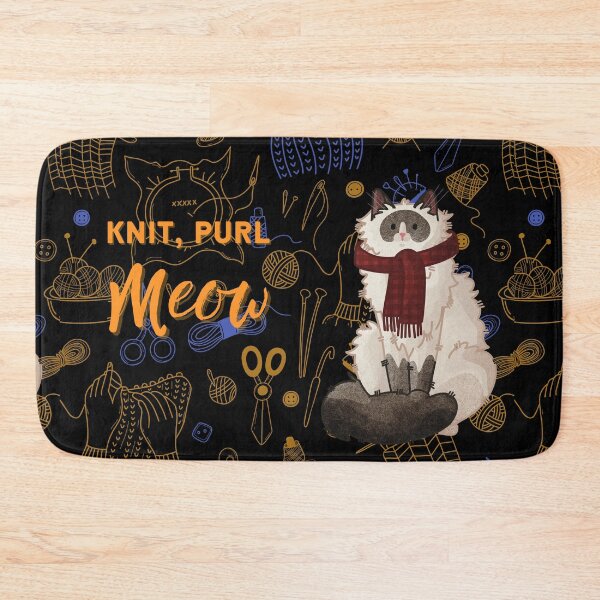 Item preview, Knit, Purl, Meow - Ragdoll with scarf designed and sold by FelineEmporium.
