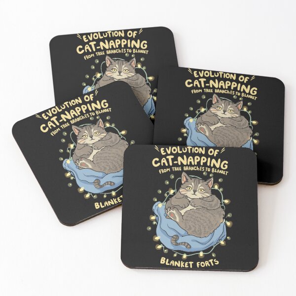 Item preview, Evolution of Catnapping From Tree Branches to Blanket Forts designed and sold by DrawHandArt.
