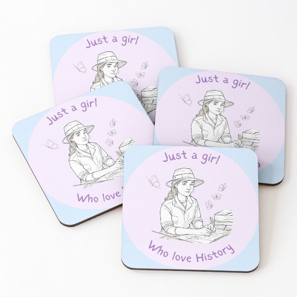 Item preview, historian girl - archaeologist girl - history reader girl - original design in pencil designed and sold by Carola-art.