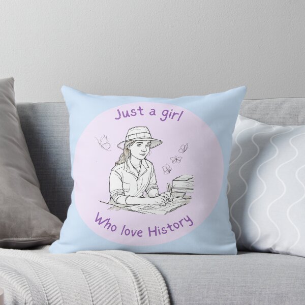 Item preview, historian girl - archaeologist girl - history reader girl - original design in pencil designed and sold by Carola-art.