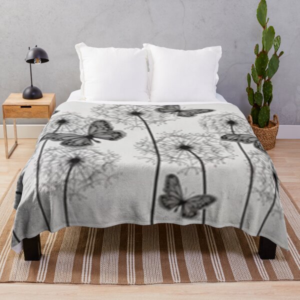 Item preview, Dandelions and Butterflies, Throw Blanket, Living Room, Bedroom, Home and Living, Relaxing, Resting designed and sold by Ivan333Croatia.