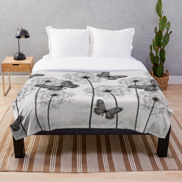 Item preview, Dandelions and Butterflies, Throw Blanket, Living Room, Bedroom, Home and Living, Relaxing, Resting designed and sold by Ivan333Croatia.