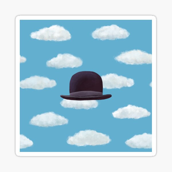 Homage to Magritte - Bowler Hats - by Cecca Designs Sticker