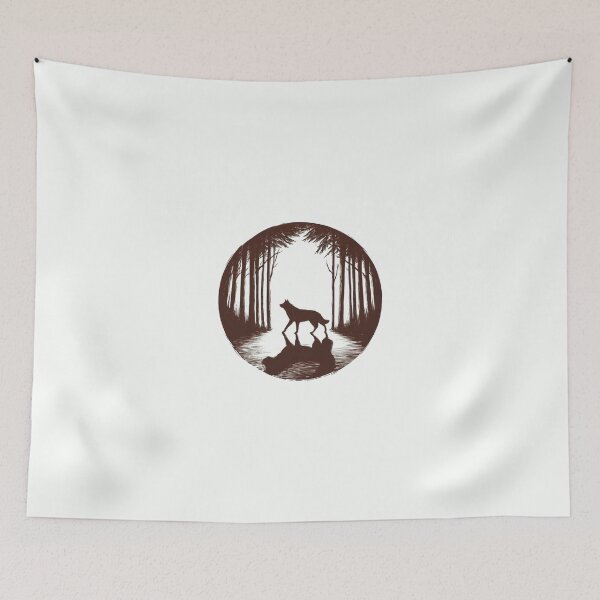 Item preview, Elegant Dog Shadow in Forest Artwork designed and sold by Doddlaix.